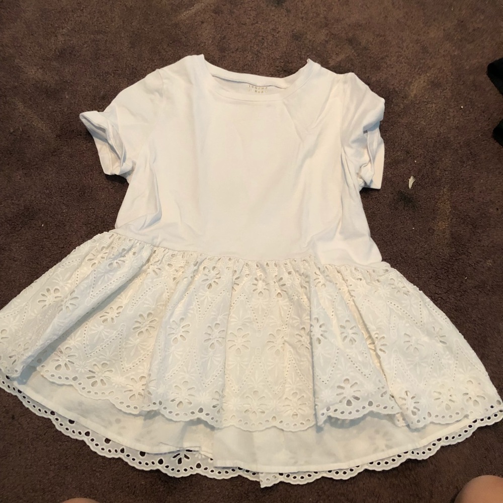 Kate spade broome st whitelace peplum style top